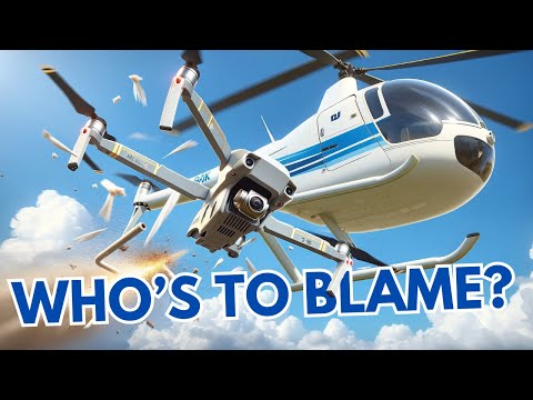 Видео: Вертолет наносит удар по дрону: кто виноват?