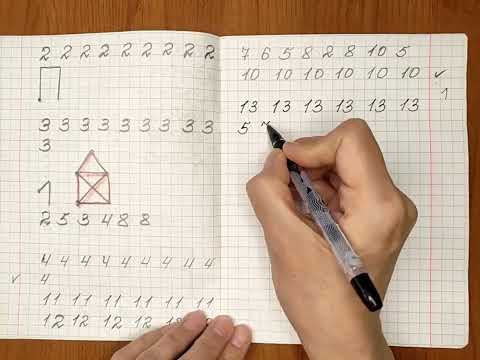 Видео: Пишем в тетради. Число 13.  Математический диктант. Цифра 6.