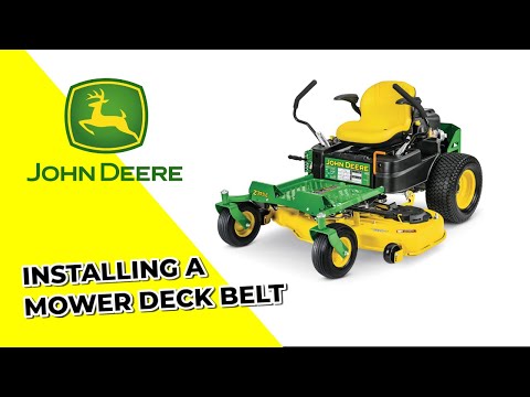 Видео: John Deere ZTrak Z355e Установка ремня деки косилки