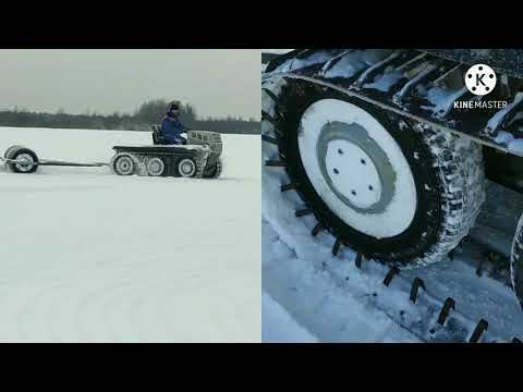 Видео: Гусеничный вездеход "Бодунец".В работе.