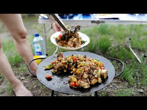 Видео: Сковорода из диска бороны. Первые пробы. Оджахури.