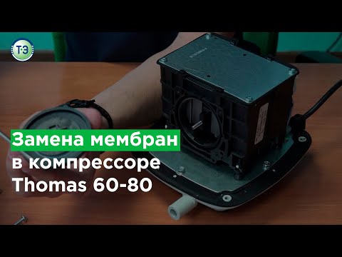 Видео: Сервисное обслуживание "ТОПАС". Замена мембран в компрессоре Thomas 60-80.