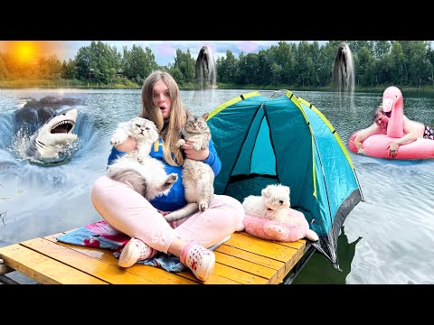 Видео: 24 ЧАСА В ПЛАВАЮЩЕМ ДОМИКЕ НА ЗАКОЛДОВАННОМ ОЗЕРЕ С КОТАМИ И СОБАКОЙ