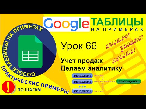 Видео: Google Таблицы. Урок 66. Учет продаж и аналитика