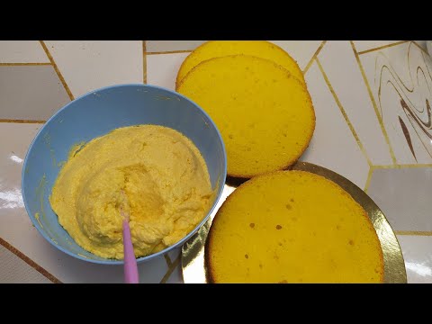 Видео: Персиковый заварной крем. Собираем торт.