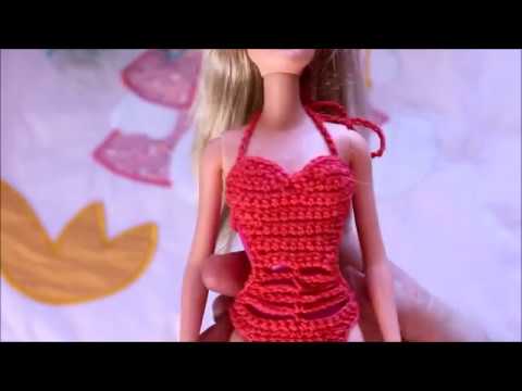 Видео: Как связать купальник для куклы Барби. Подробый мастер-класс.