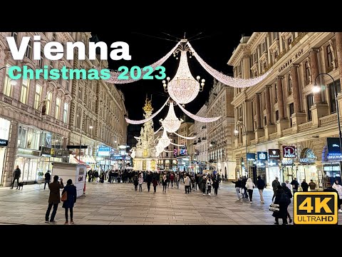 Видео: Рождественские огни Вены 2023 🇦🇹 Пешеходная экскурсия по снегопаду в 4к