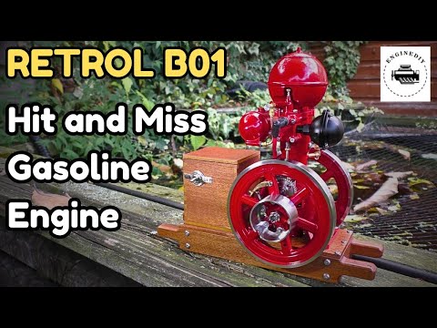 Видео: Полностью рабочий 4-тактный бензиновый двигатель Hit and Miss "Ball Top".