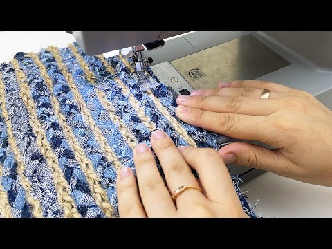 Видео: Превращаем старые джинсы в плетеный и уютный коврик