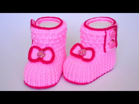 Видео: Пинетки крючком для принцессы. Crochet booties for girl DIY