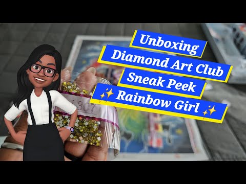 Видео: Распаковка Diamond Art Club: предварительный просмотр ✨️ Радужная девочка ✨️