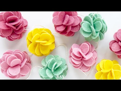 Видео: DIY Войлок Цветок Гарланд
