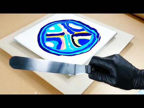 Видео: Техника нанесения с помощью силиконового шпателя с ячейками – Возвращение к истокам жидкой живописи