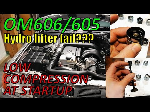 Видео: Низкая компрессия при запуске двигателя Mercedes OM605 OM606 Superturbo? Часть 1/2