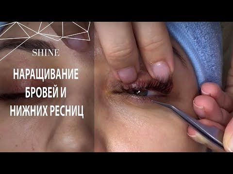 Видео: НАРАЩИВАНИЕ БРОВЕЙ И НИЖНИХ РЕСНИЦ