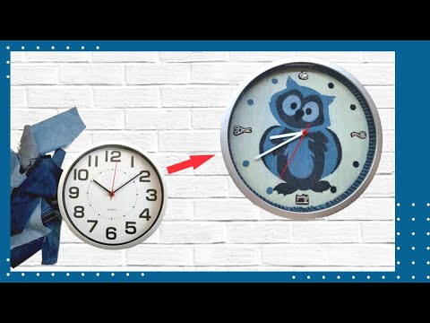 Видео: Джинсовый декор настенных часов, без шитья!