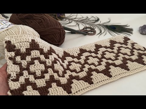 Видео: Путь традиционного тканого узора к мозаичному вязанию крючком💫 #crochet #traditional #diy
