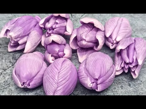 Видео: Тюльпаны из мыла. Заливаю силиконовые формы цветов