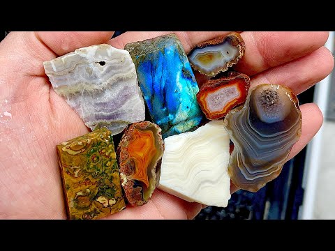 Видео: Распиловка прекрасных минералов на 6-дюймовой гранильной пиле