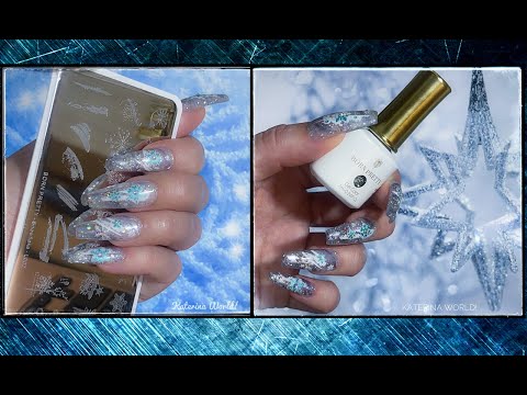 Видео: Зимний Стемпинг с пластиной Born Pretty Snowflake - L002 / Снежинки.