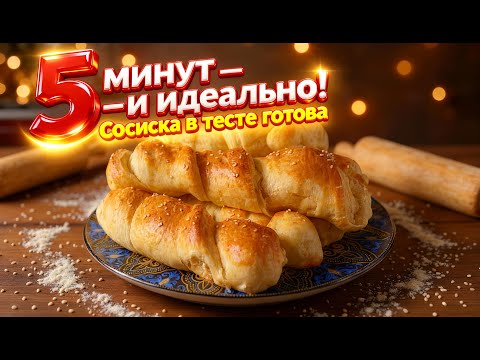 Видео: 5 минут — и идеальная сосиска в тесте готова!