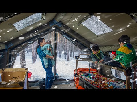 Видео: РОСКОШНЫЙ КЕМПИНГ В СИЛЬНОМ СНЕГУ