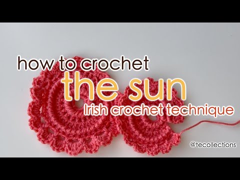 Видео: How to Crochet a Sun? /  Как связать элемент «Солнце» / IRISH CROCHET TECHNIQUE