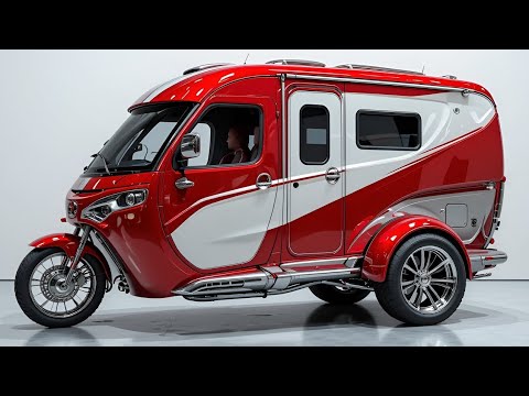 Видео: 2025 Mint Red Electric Tricycle Camper – Экологичный мини-дом на колёсах будущего