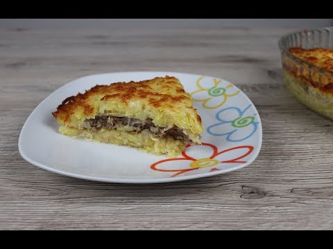 Видео: Запеканка из тертого картофеля с сыром и фаршем