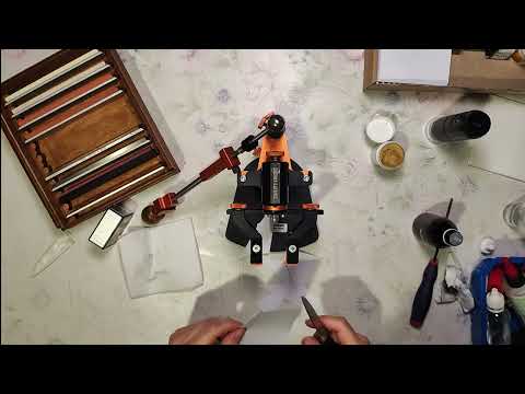 Видео: Заточування ножа від Mercer з чавунним притиром / Mercer knife sharpening / Hapstone RS