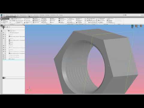Видео: Создание шлицевых соединений, метрической резьбы и гайка под метрическую резьбу в компас 3d