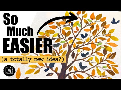 Видео: Мне говорили, что этот метод рисования деревьев акварелью никогда не сработает. Я доказываю, что ...