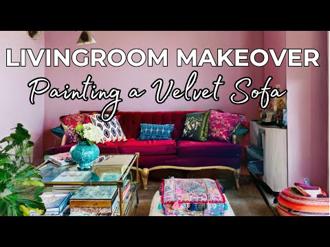 Видео: Преображение гостиной / Покрашенный диван из секонд-хенда (раньше был оранжевым)