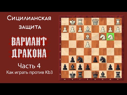 Видео: Сицилианская защита. Вариант Дракона (часть 4). Как играть против Kb3