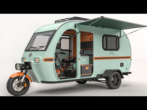 Видео: 🚐 Новый Электрический Трицикл-Кемпер 2026 | Mint Orange | Автодом Будущего!