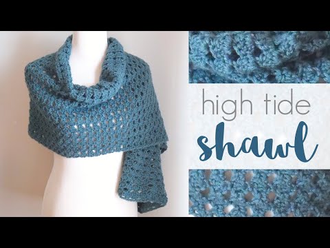 Видео: Как связать крючком шаль High Tide