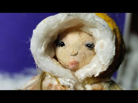 Видео: Игрушки из ваты.Эскимос.