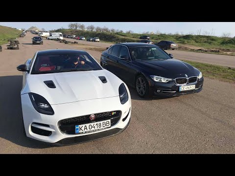 Видео: Дикий Jaguar F-Type R кинул вызов BMW M5, Audi S8, Yamaha R6 и не только