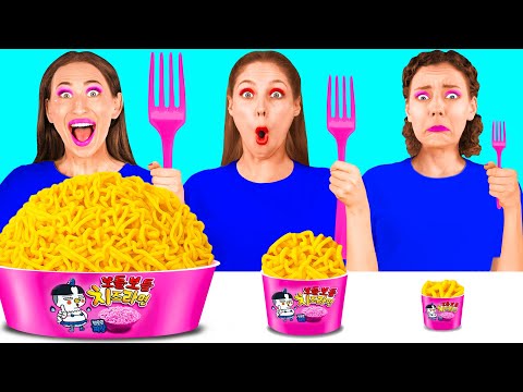 Видео: Большая, Средняя или Маленькая Тарелка Челлендж | Безумная Кулинарная Битва от Fun Teen