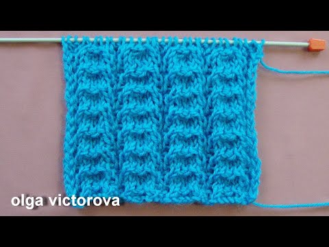 Видео: Простые рельефные дорожки 455 Узоры спицами