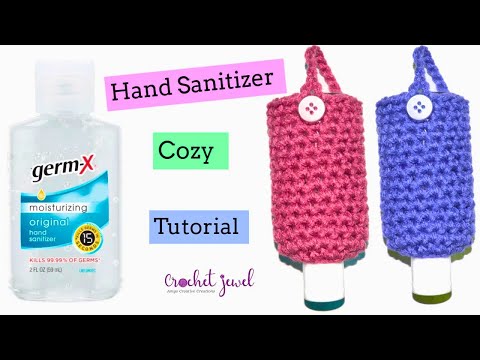 Видео: Как связать крючком держатель для дезинфицирующего средства для рук | Держатель для дезинфицирующ...