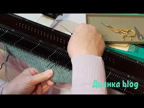 Видео: Резинка с промышленным краем. Вяжем на машине Нева-2