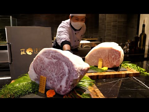 Видео: Теппаньяки с полным японским вкусом, говядина Миядзаки и говядина такамори