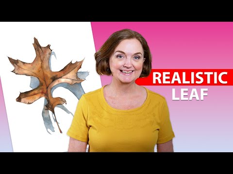 Видео: Рисуем осенний лист акварелью