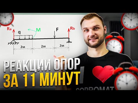 Видео: Определение реакций опор в балке. Сопромат.