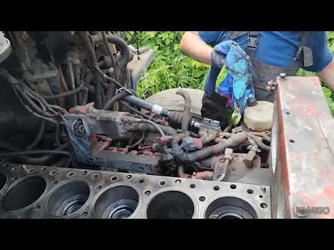 Видео: Peterbilt 387 . Ремонт двигателя CUMMINS 15.