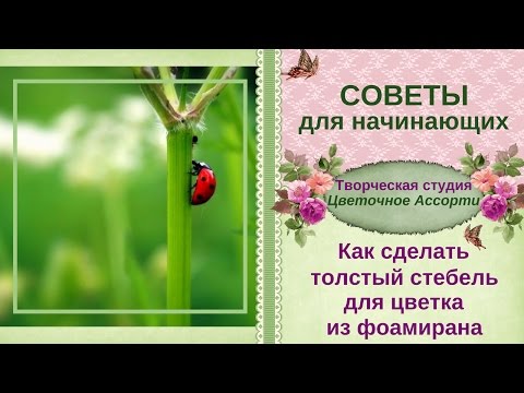Видео: ✿Стебель из фоамирана✿ Совет начинающим, как сделать толстый стебель