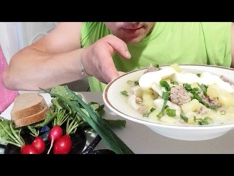 Видео: мукбанг/суп с фрикадельками/обжор/вкусняшки/итинг/mukbang/devoured/🍲🍲🍲