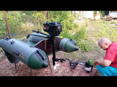 Видео: лодочный мотор ханкай 3.6 установка на лодку .