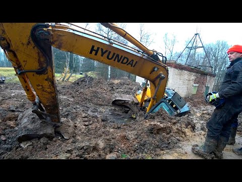 Видео: Вольво без Камаза никуда. Вытаскивание экскаватора весом 25 тонн.